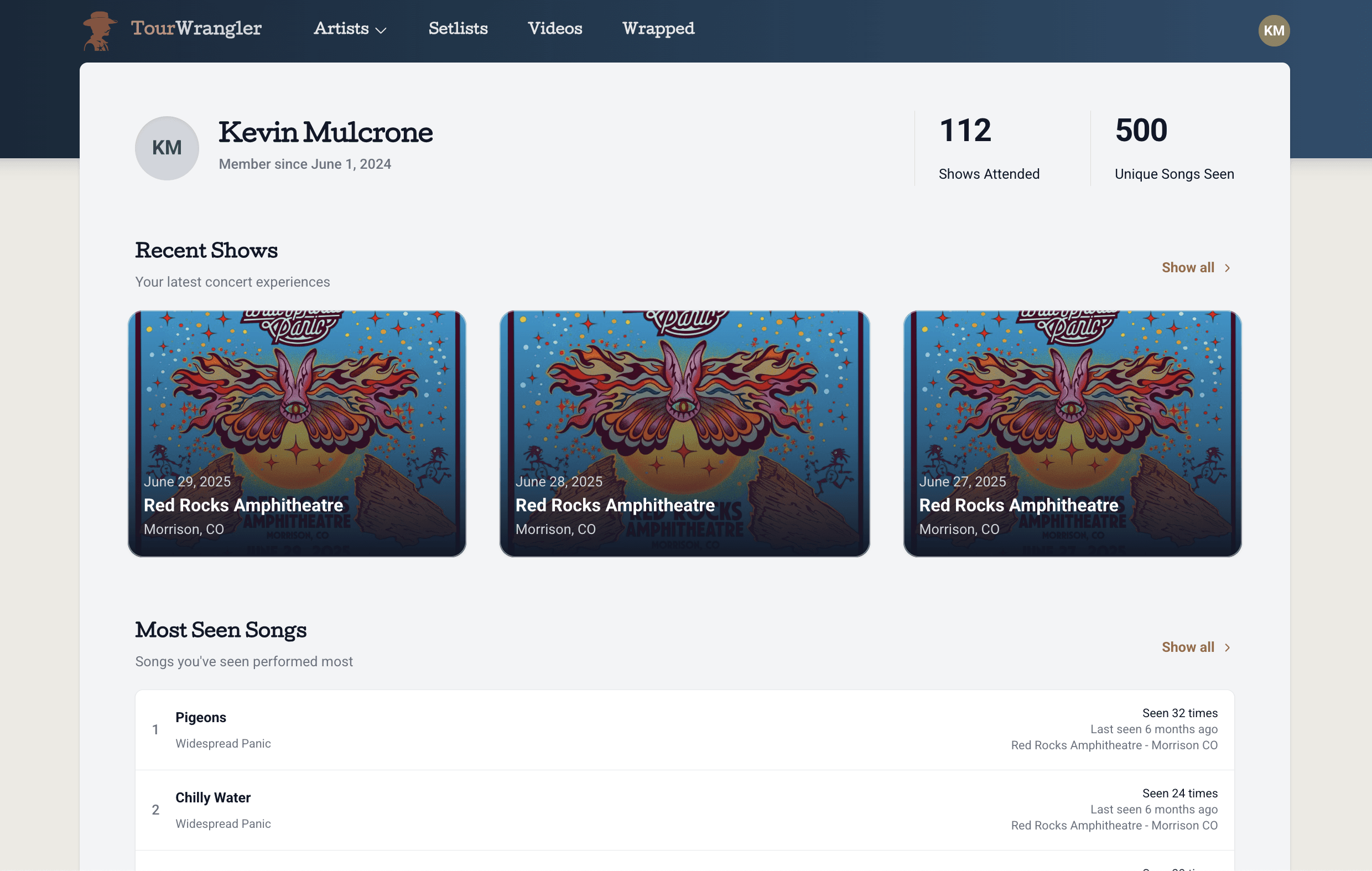 User profile page preview