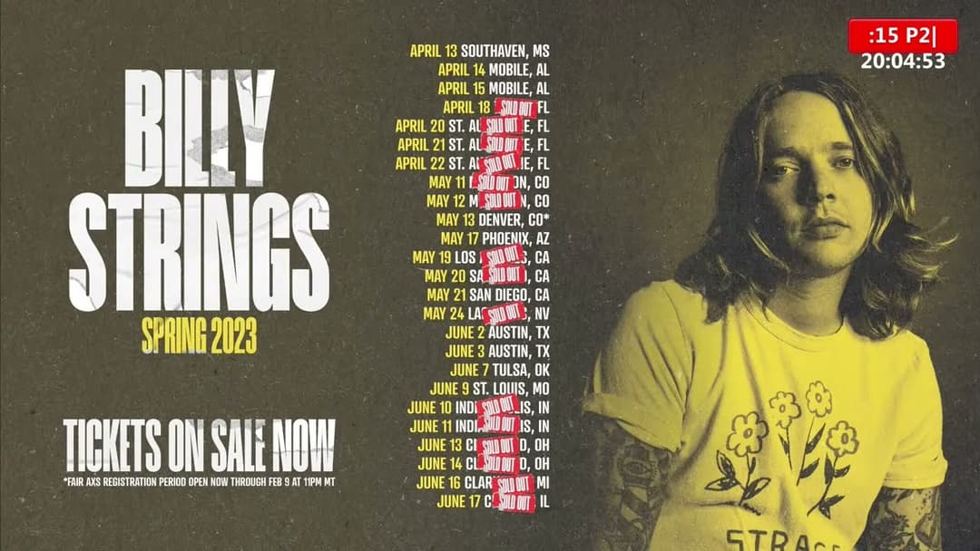 Billy Strings 2/2/2023 Broomfield, CO Thumbnail